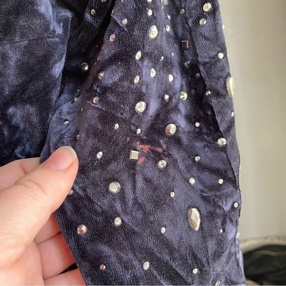 Giuseppe Zanotti Y2K Sweatshirt Dress Velour Rhinestone Zip Up Hoodie 42 - Picture 4 of 9